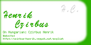 henrik czirbus business card